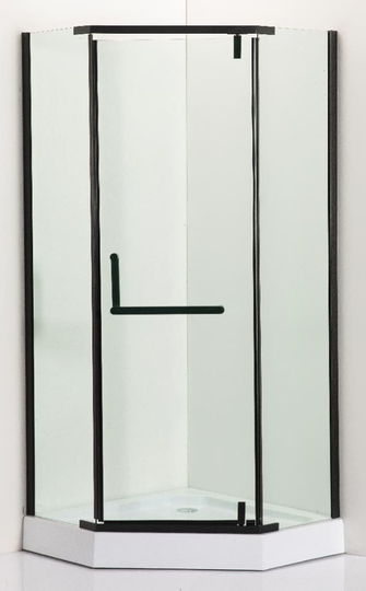 Душевой уголок Дана 1022/23 90x90x203 черный профиль