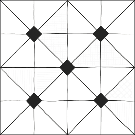 Керамогранит Lasselsberger Домино декор геометрия черно-белый 30x30 см