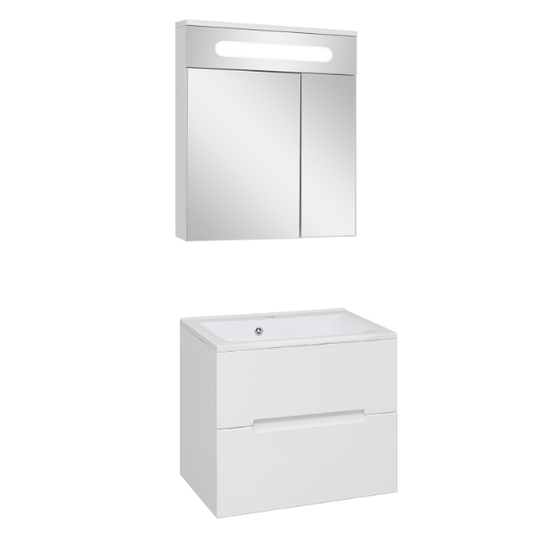 Комплект мебели для ванной Aqua de Marco Olivia 65 белый подвесной 2 ящика