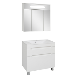 Комплект мебели для ванной Aqua de Marco Olivia 80 белый напольный 2 ящика