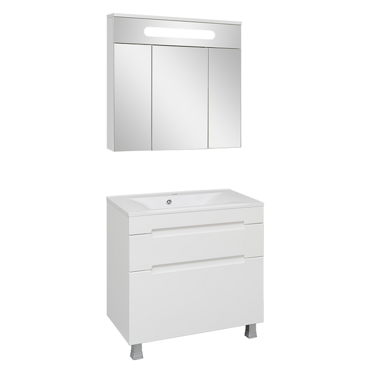 Комплект мебели для ванной Aqua de Marco Olivia 80 белый напольный 2 ящика