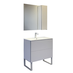 Комплект мебели для ванной Comforty Бильбао 80 серый шелк