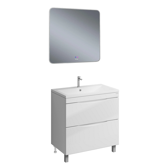 Комплект мебели для ванной Grossman Виста 80 белый глянец напольный