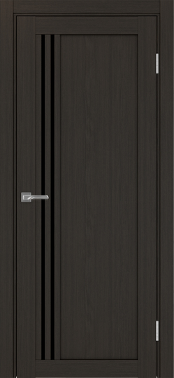 Межкомнатная дверь OPorte Турин 555 Венге стекло лакобель черное
