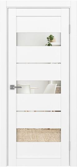 Межкомнатная дверь OPorte 526 Белый снежный зеркало