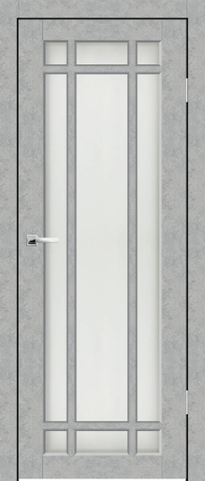 Межкомнатная дверь Synergy Верона 8 Бетон серый стекло сатин