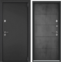 Дверь входная стальная Торэкс Arctic LT Темно-серый букле графит/ПВХ Бетон темный АLТ-28