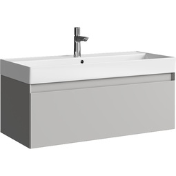 Тумба с раковиной Aqwella Geometria 100 серый туман