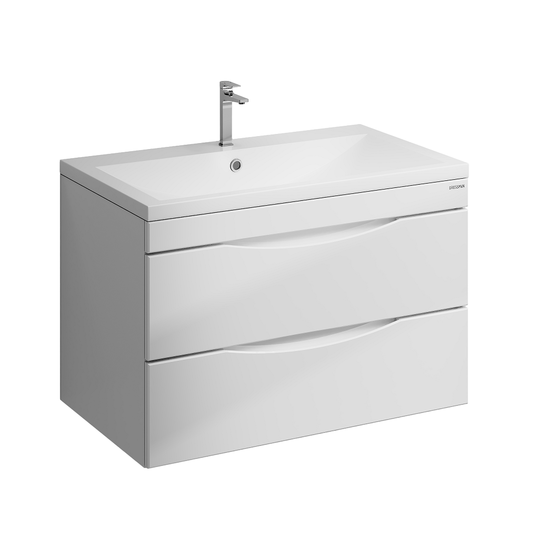 Тумба с раковиной Grossman Виста 80 белый глянец подвесная