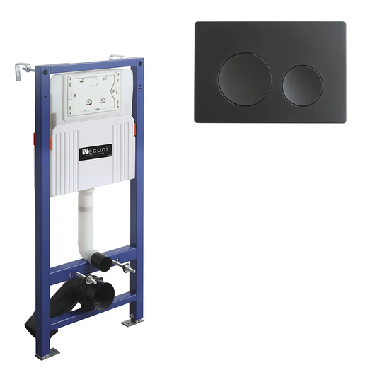 Инсталляция Veconi Frame V600 с кнопкой Flush V2 черный матовый