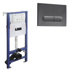 Инсталляция Veconi Frame V600 с кнопкой Flush V3 оружейная сталь матовая