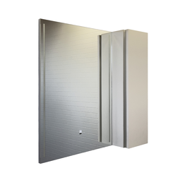 Зеркало-шкаф Comforty Бильбао 80 серый шелк с подсветкой